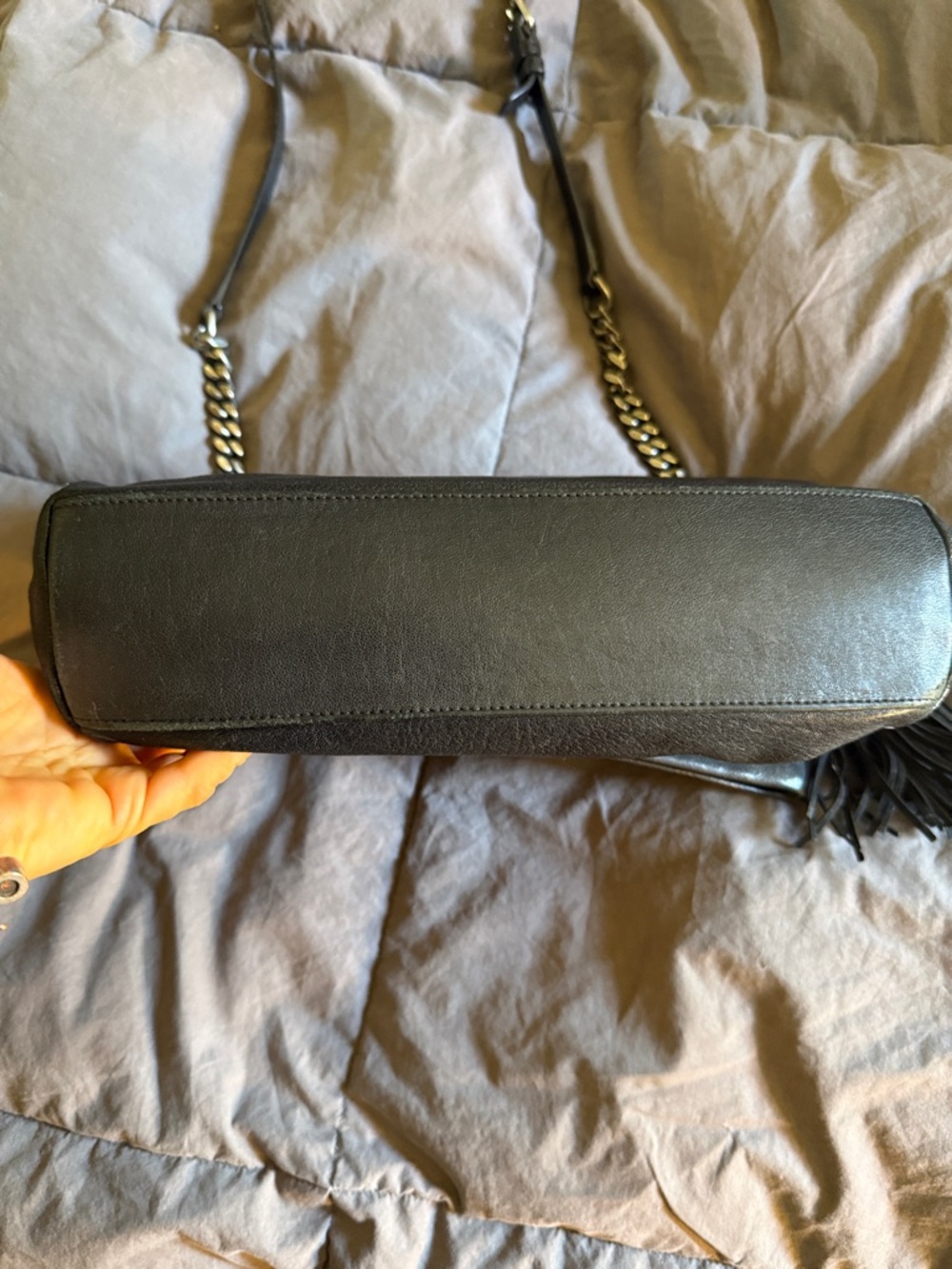 Saint Laurent Black Leather Chain Shoulder Bag with Tassel/Original Bag. - Picture 5 of 8